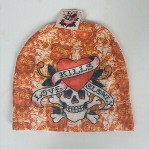 Love Kills Slowly Ribbed Knit Beanie